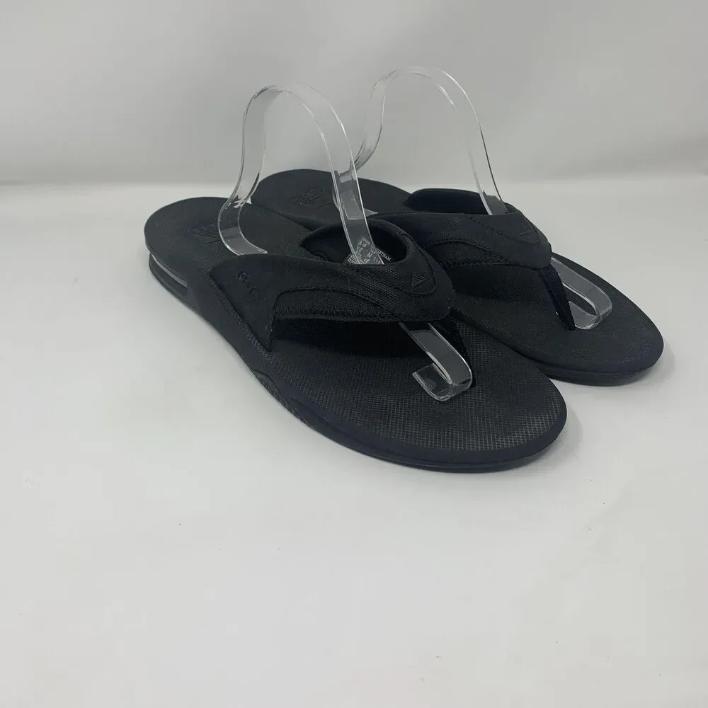 Reef Fanning Shoes Mens Size 15 Black Thong Flip Flop Sandals Comfort Casual